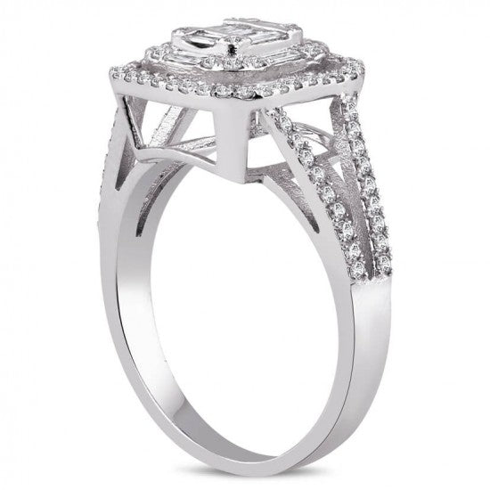 Пръстен бяло злато с Диаманти 0.70 карата